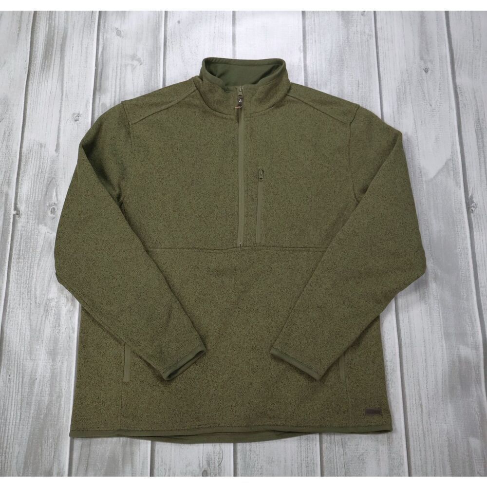 Smiths Workwear Sweater Fleece Half Zip Pullover Men's Olive Green Size XL